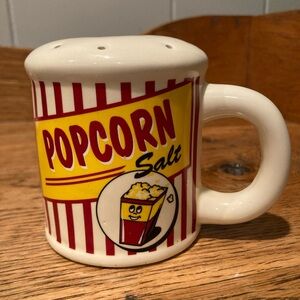 Retro Popcorn Salt Shaker 3.5” Red and Beige Stripe W/ Handle MSRF Inc.